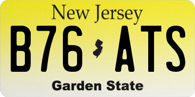 NJ license plate B76ATS