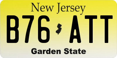 NJ license plate B76ATT