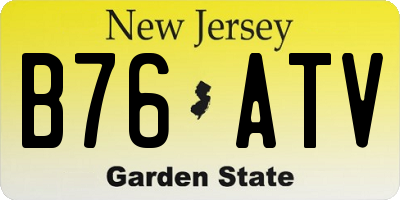 NJ license plate B76ATV