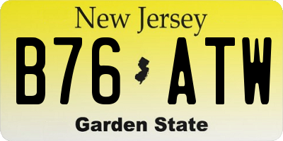 NJ license plate B76ATW