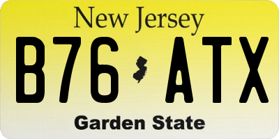 NJ license plate B76ATX