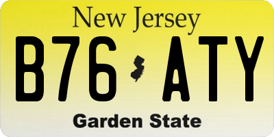 NJ license plate B76ATY