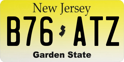 NJ license plate B76ATZ