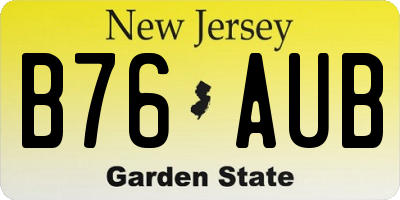 NJ license plate B76AUB