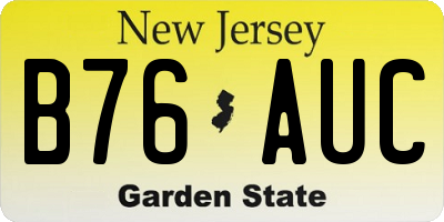 NJ license plate B76AUC