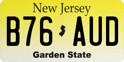 NJ license plate B76AUD