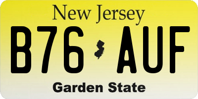 NJ license plate B76AUF