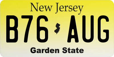 NJ license plate B76AUG