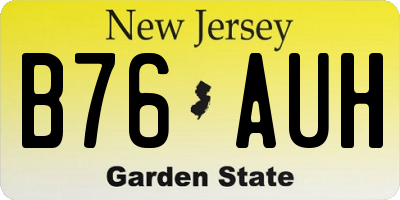 NJ license plate B76AUH