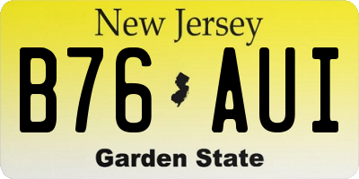 NJ license plate B76AUI