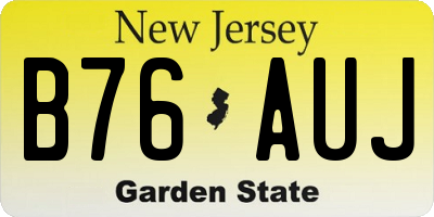 NJ license plate B76AUJ