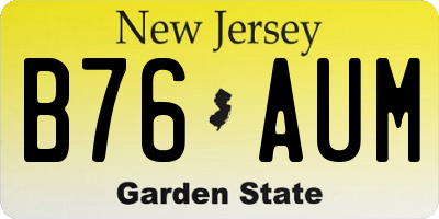 NJ license plate B76AUM
