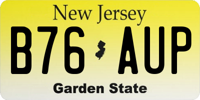 NJ license plate B76AUP