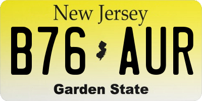 NJ license plate B76AUR