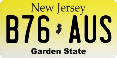 NJ license plate B76AUS