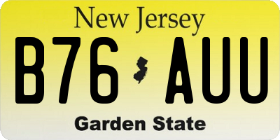 NJ license plate B76AUU