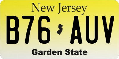 NJ license plate B76AUV