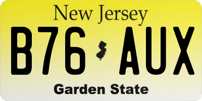 NJ license plate B76AUX