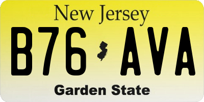 NJ license plate B76AVA