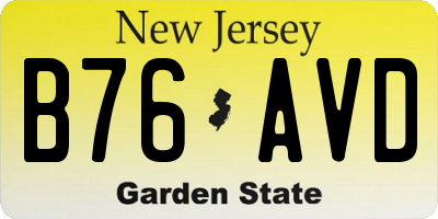 NJ license plate B76AVD