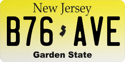 NJ license plate B76AVE