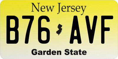 NJ license plate B76AVF