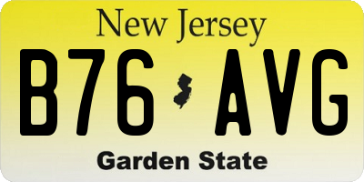NJ license plate B76AVG