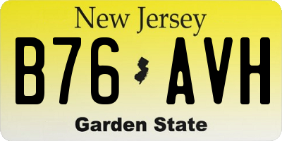 NJ license plate B76AVH