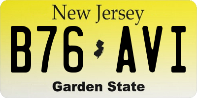 NJ license plate B76AVI