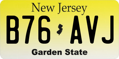 NJ license plate B76AVJ