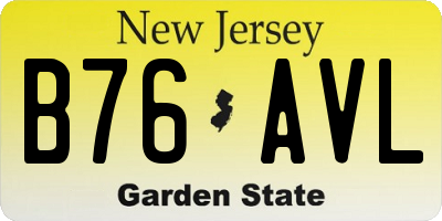 NJ license plate B76AVL