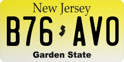 NJ license plate B76AVO
