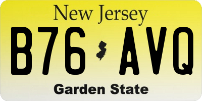 NJ license plate B76AVQ