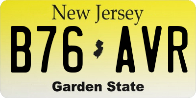 NJ license plate B76AVR