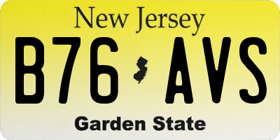 NJ license plate B76AVS