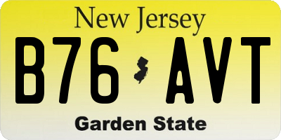 NJ license plate B76AVT