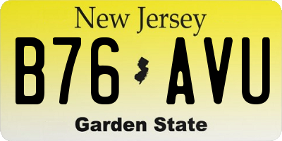 NJ license plate B76AVU