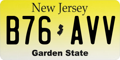 NJ license plate B76AVV