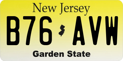 NJ license plate B76AVW