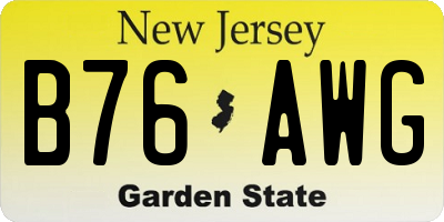 NJ license plate B76AWG