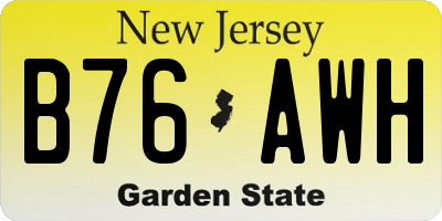 NJ license plate B76AWH