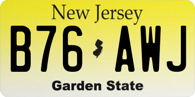 NJ license plate B76AWJ