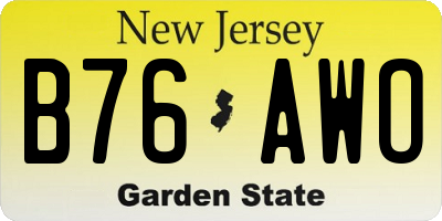 NJ license plate B76AWO