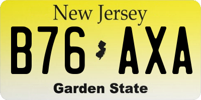 NJ license plate B76AXA
