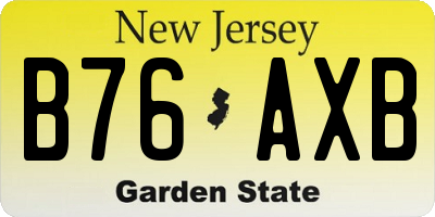 NJ license plate B76AXB