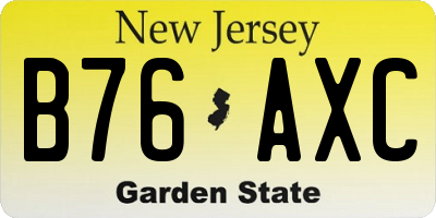 NJ license plate B76AXC