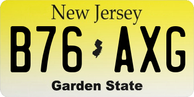 NJ license plate B76AXG