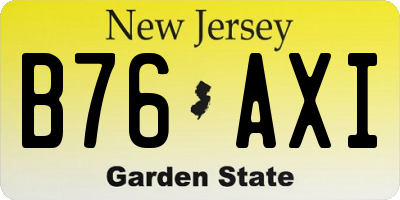NJ license plate B76AXI