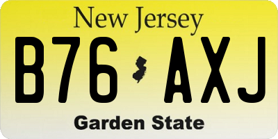 NJ license plate B76AXJ