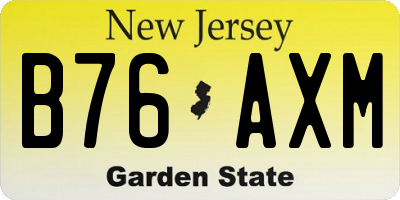 NJ license plate B76AXM